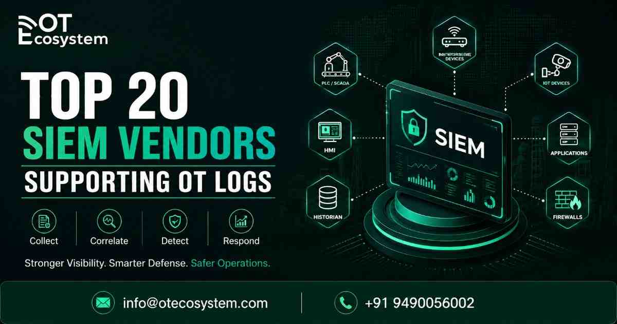 Top 20 SIEM Vendors Supporting OT Logs